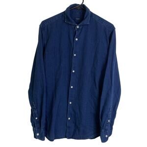 Shuttlenotes Shirt Mens Size 3 Blue Indigo Long Sleeve Button Up Shirt JAPAN